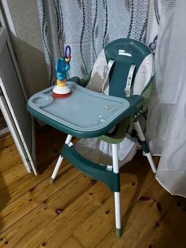 Uşaq yemək stulu Yaxşı vəziyette - Rəng: Yaşıl-ağ kombinasiyası, ağ