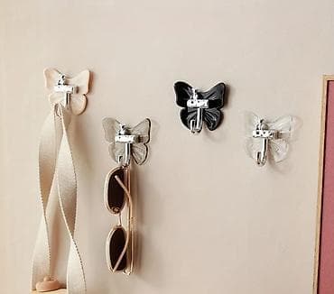 hamam destleri: • SİFARİŞLƏ GƏTİRİLİR 🛍️ • Kəpənək formalı yapışqan divar qarmaqları — 2