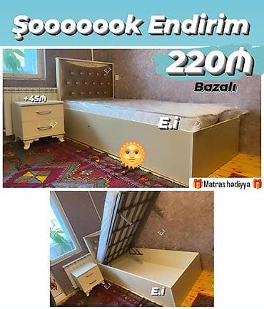 Yeni, Təknəfərlik çarpayı, Bazalı, Matras ilə, Siyirməsiz