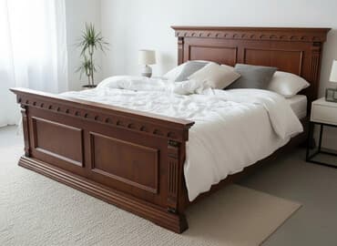 ткань бязь: Б/у, Двуспальная кровать, Без подьемного механизма, С матрасом, Без выдвижных ящиков — 1