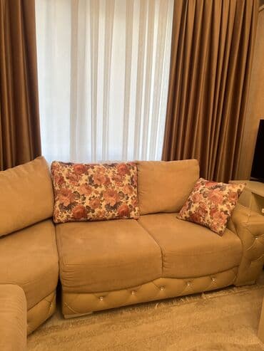 куплю угловой диван бу: Угловой диван, Б/у, Нераскладной, Набук, Нет доставки — 4