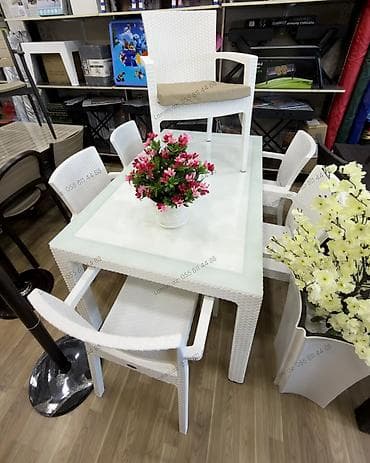 bal: Bağ üçün Masa Dəsti Modern və praktik bağ/mebel dəsti. Ağ rəngdə — 1