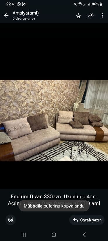 ehmedlide kiraye evler 200 azn: Künc divan — 1