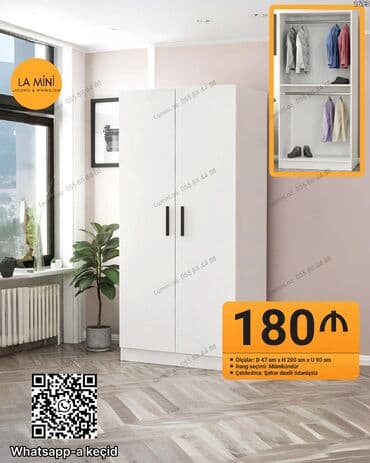 Açılan, 2 qapılı Düz dolab, Qarderob, paltar dolabı lalafo.az -da Açılan, 2 qapılı Düz dolab, Qarderob, paltar dolabı
