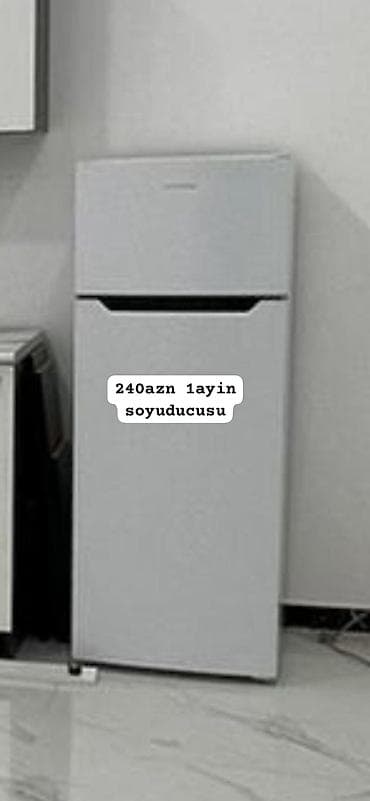 İkiqapılı məişət soyuducusu - Rəng: boz/gümüşü - Üst hissə: dondurucu