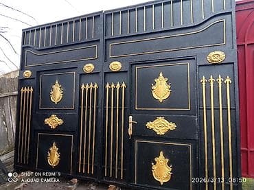 Santexnika: İşlənmiş Dəmir Həyət darvazası, Mexaniki, Qapı ilə, rəng - Qara, Kredit yoxdur, Ödənişli çatdırılma — 2