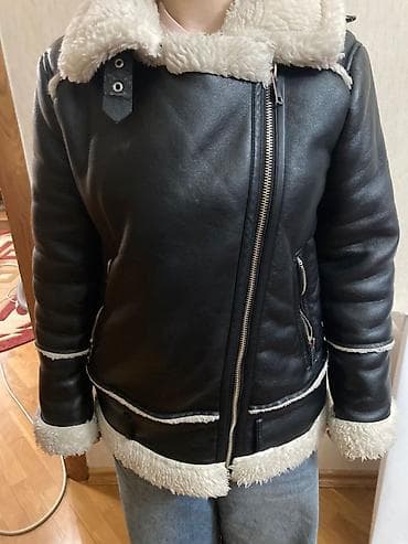 ust geyimi: Stradivarius qadın kürkü (aviator/biker üslubunda) - Rəng: qara — 2