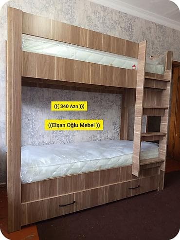 berber mebeleri: Oğlan və qız üçün, Yeni, Çarpayı, Matras ilə, Siyirməli, Laminat — 1