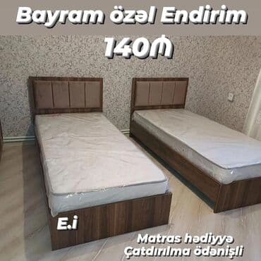 tək nəfərlik: Yeni, Təknəfərlik çarpayı, Bazasız, Matras ilə, Siyirməsiz, Azərbaycan — 1