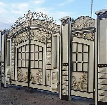şu baki: Zövqlü dekorlu dəmir darvaza və piyada qapısı komplekti - Material — 1