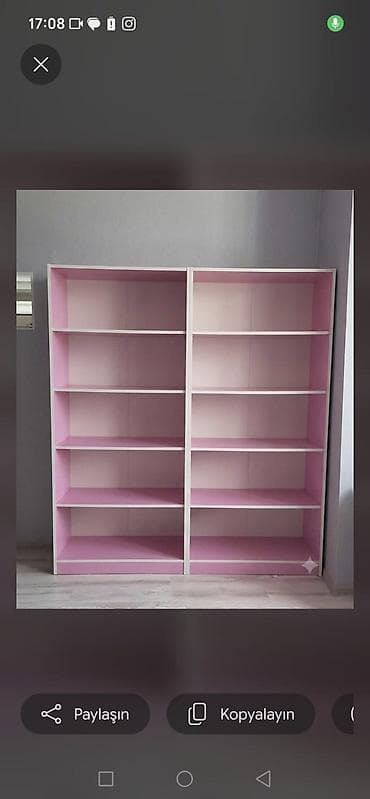 Mebel: İki bölməli açıq rəf sistemi - Material: laminat/LDSP tipli taxta — 1