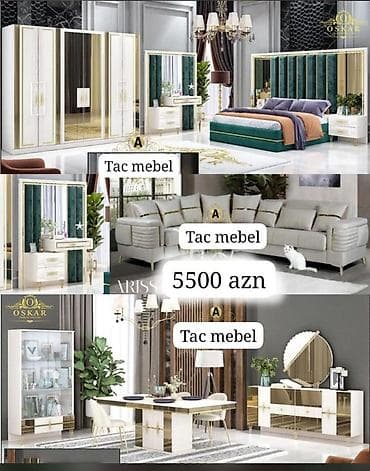 mebel yataq desti: Tac Mebel – Komplekt mebel dəstləri 1) Dəst 1 – 6500 AZN - Yataq — 6