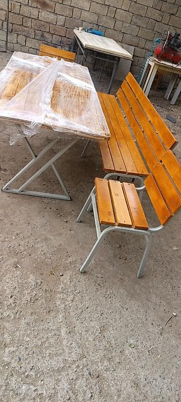 stolustu nabor: Açıq havaya uyğun masa və oturacaq dəsti - Tərkib: 1 ədəd düzbucaqlı — 6