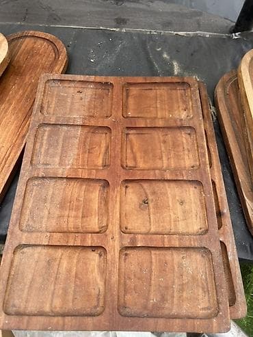 stylus pen: Taxta servis və kəsim lövhələri dəsti - Material: təbii bərk ağac — 4