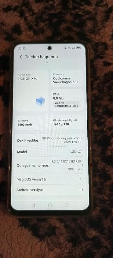 redmi not 7 ekran: Honor X7d, 128 GB, rəng - Gümüşü, Kredit — 2