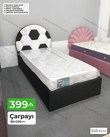 Futbol mövzulu tək nəfərlik çarpayı – 90×200 sm - Başlıq: futbol topu