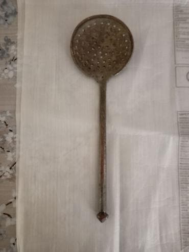 yağlar: Metal skimmer – süzgəc qaşıq - Material:qədim mis dairəvi deşikli — 2
