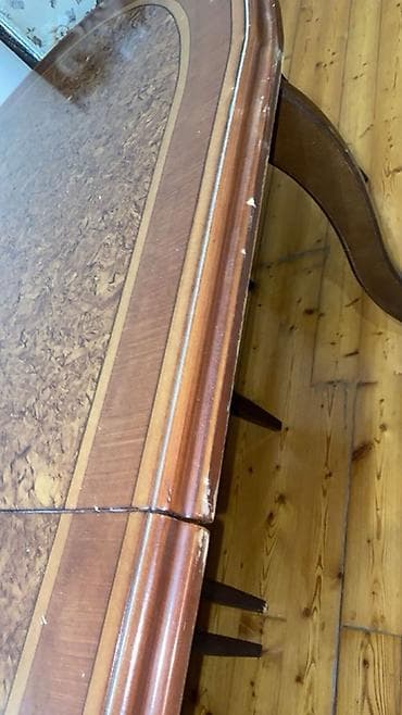 boru: Klassik dizaynlı yemək masası və stul dəsti - Oval formalı, geniş — 2