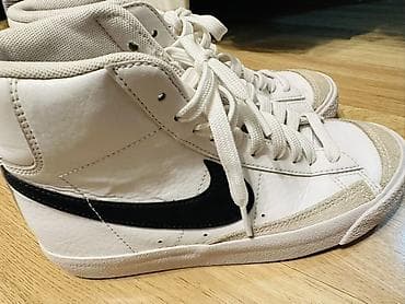 nike jaket: Nike Blazer Mid – ağ rəngli, qara Swoosh loqolu yüksək boğaz idman — 6