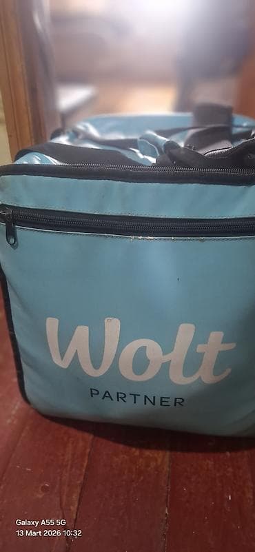 Wolt çantası – izotermik kuryer/çatdırılma çantası - Rəng: mavi (Wolt