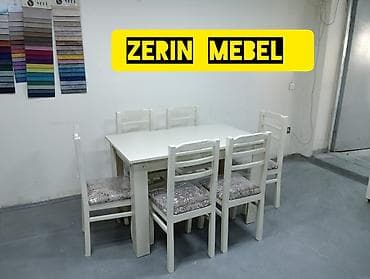 parca dolab: Mətbəx üçün, Açılmayan, Dördbucaq masa, 6 stul — 1