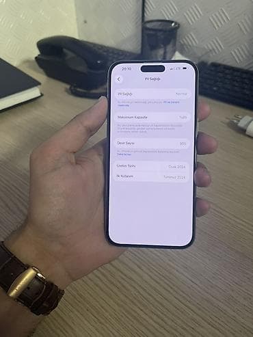 apple eatch: IPhone 15 Pro Max, 256 GB, Natural Titanium, Barmaq izi, Face ID — 3