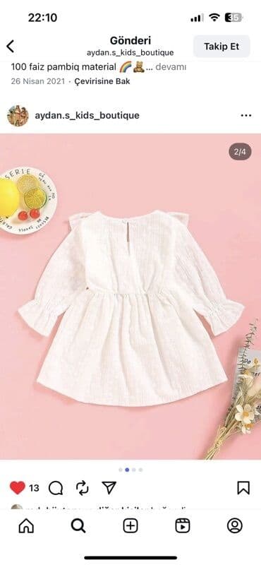 белые детские сарафаны: Детское платье, Повседневное, 2 - 3 года — 2