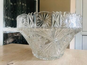 yuxuda xrustal qab görmek: Xrustal meyve qabi. Antika Bagema Tezedir. Hudurdu, icinin derinliyi — 2