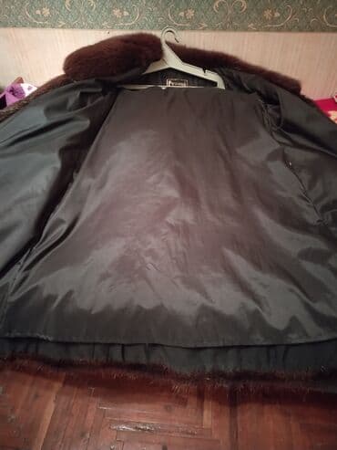 шуба мутоновая натуральная: Qəhvəyi rəngli təbii kürk palto - Material: qalın, parlaq tükə malik — 2