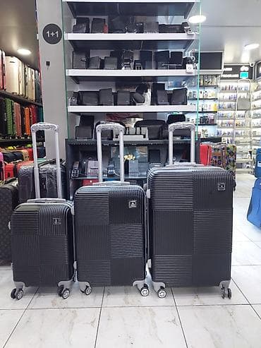 Sərt korpuslu çamadan dəsti – 3 ölçü - Ölçülər: böyük, orta və əl yükü