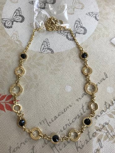 yuxuda yaxa sancağı görmək: Комплект ожерелье и серьги с черными камнями Swarovski Авторская — 3