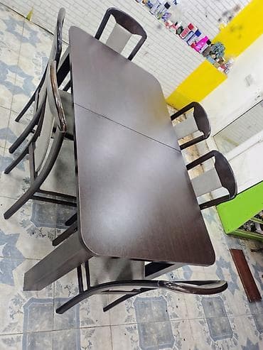 bağ ucun masa: Açılan, Dördbucaq masa, 6 stul — 1