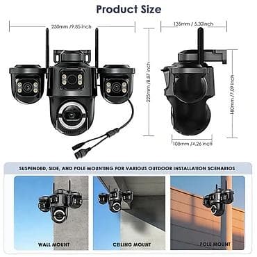 inter: Üç Linzalı Ağıllı Xarici Təhlükəsizlik Kamerası - 3 linzalı — 7