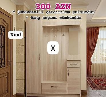 asma tavan: Dəhliz üçün funksional mebel dəsti: - Geniş şkaf bölməsi, asma üçün — 1