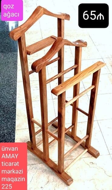 вешалка для верхней одежды: Qoz ağacından hazırlanmış, kostyum və ya paltarlarınızı səliqəli — 5