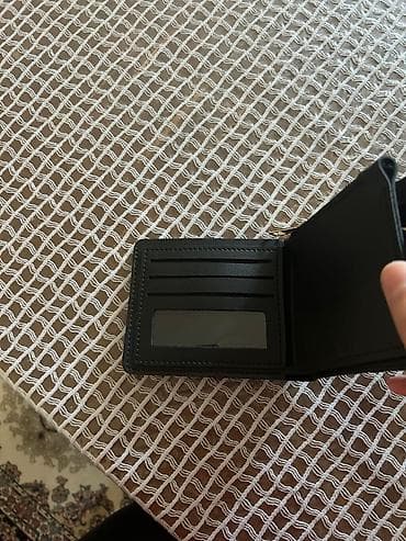 pul kiseleri: Qara rəngli kompak tərzli pul kisəsi - Material: hamar teksturalı — 4