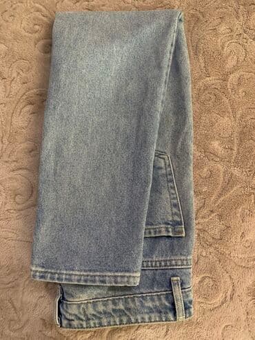 cins şalvar modelleri 2020: Mavi rəngli klassik cins şalvar - Açıq mavi (light wash) denim - — 3