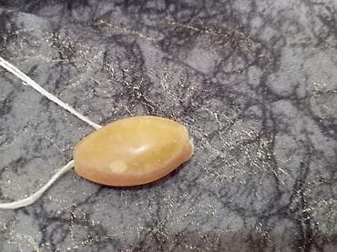 şexsi eşyalar: Təbii daş muncuq – ellips formalı, krem-qəhvəyi çalarlı, zolaqlı — 5