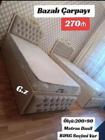 Çarpayılar: Yeni, Təknəfərlik çarpayı, Bazalı, Matras ilə, Siyirməsiz — 1