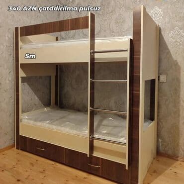 mebel modelleri: Oğlan və qız üçün, Çarpayı, Matrassız, Siyirməli, MDF — 1