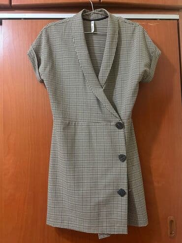 Нижнее белье: Qadın paltarı – xaki/kremlə qara xırda damalı, qısaqol, mini/orta — 2