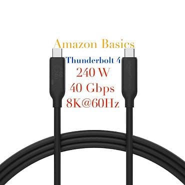 ⚫️Thunderbolt 4 USB-C to USB-C Cable "Amazon Basics" (240W, 40Gbps)