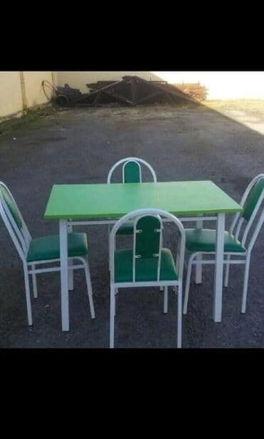 stul ev ucun: Qonaq otağı üçün, Yeni, Açılmayan, Dördbucaq masa, 4 stul — 5