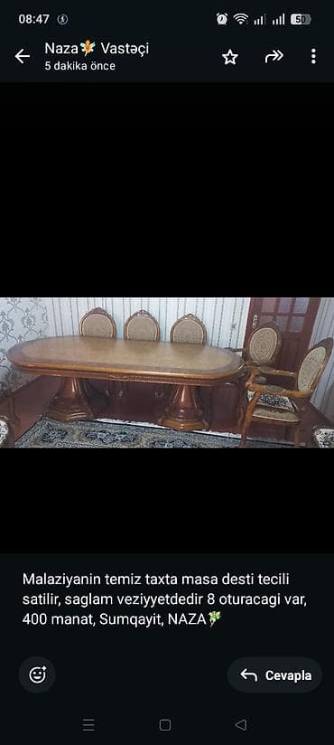 Malaziyanin temiz taxta masa desti tecili satilir, saglam lalafo.az -da Malaziyanin temiz taxta masa desti tecili satilir, saglam