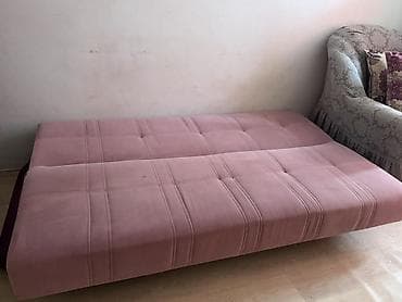Çevrilə bilən divan/çarpayı - Rəng: toz pembe - Parça: yumşaq məxməri — 5