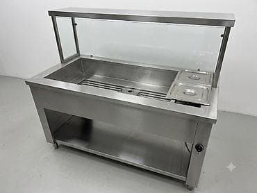 İsti bufet xətti – paslanmaz polad, bain-marie tipli Spiralı yanıb 1 — 2