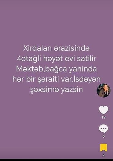 ucuz evlerin satisi: Xırdalanda yerləşən 4 otaqlı həyət evi satılır. Məktəb və bağça — 1