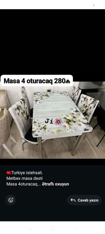 metbex stol stul: Mətbəx üçün, Yeni, 4 stul — 1