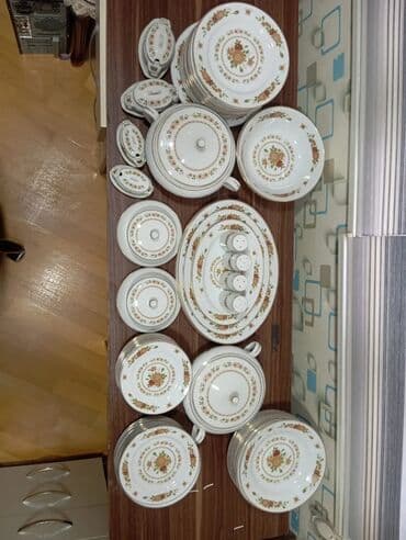 Qab-qacaq və mətbəx ləvazimatlarının alışı: Nahar dəsti, rəng - Ağ, Farfor, 12 nəfərlik, Yaponiya — 12