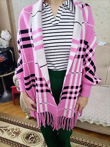 smart saat kemer: Qadın üçün şal-kardiqan (ponço üslubunda) - Rəng: çəhrayı tonlarda — 2